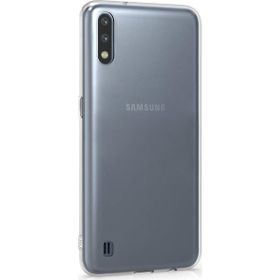 Microsonic Samsung Galaxy A01 Transparent Soft Beyaz Cep Telefonu Kılıf