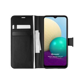 Microsonic Samsung Galaxy A02 Delux Leather Wallet Gold Kılıf