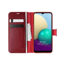 Microsonic Samsung Galaxy A02 Delux Leather Wallet Gold Kılıf
