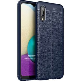Microsonic Samsung Galaxy A02 Deri Dokulu Silikon Kırmızı Kılıf