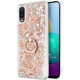 Microsonic Samsung Galaxy A02 Glitter Liquid Holder Gold Cep Telefonu Kılıf