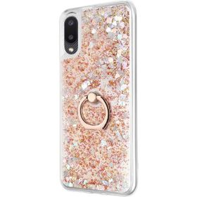 Microsonic Samsung Galaxy A02 Glitter Liquid Holder Gold Cep Telefonu Kılıf
