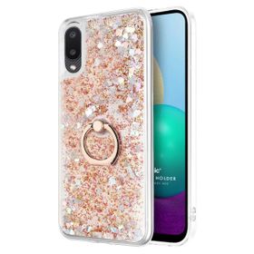 Microsonic Samsung Galaxy A02 Glitter Liquid Holder Gold Cep Telefonu Kılıf