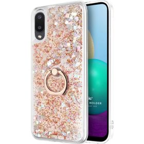 Microsonic Samsung Galaxy A02 Glitter Liquid Holder Gold Cep Telefonu Kılıf