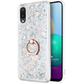 Microsonic Samsung Galaxy A02 Glitter Liquid Holder Gümüş Cep Telefonu Kılıf