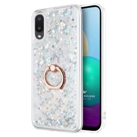 Microsonic Samsung Galaxy A02 Glitter Liquid Holder Gümüş Cep Telefonu Kılıf