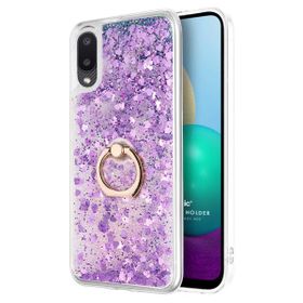 Microsonic Samsung Galaxy A02 Glitter Liquid Holder Mor Kılıf