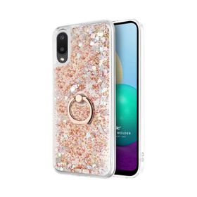 Microsonic Samsung Galaxy A02 Glitter Liquid Holder Mor Kılıf