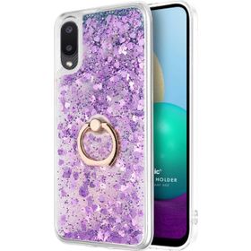 Microsonic Samsung Galaxy A02 Glitter Liquid Holder Mor Kılıf
