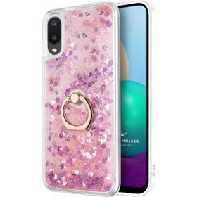 Microsonic Samsung Galaxy A02 Glitter Liquid Holder Pembe Cep Telefonu Kılıf