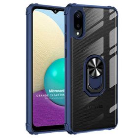 Microsonic Samsung Galaxy A02 Grande Clear Ring Holder Kırmızı Kılıf