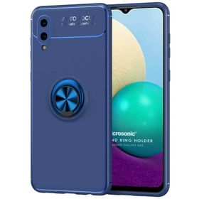 Microsonic Samsung Galaxy A02 Kickstand Ring Holder Lacivert Kılıf