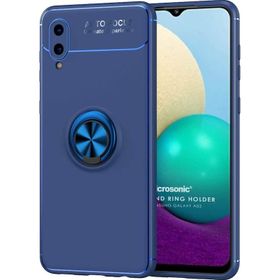 Microsonic Samsung Galaxy A02 Kickstand Ring Holder Lacivert Kılıf