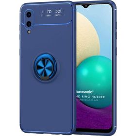 Microsonic Samsung Galaxy A02 Kickstand Ring Holder Lacivert Kılıf