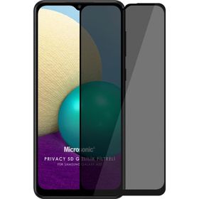 Microsonic Samsung Galaxy A02 Privacy 5D Gizlilik Filtreli Siyah Cam Ekran Koruyucu
