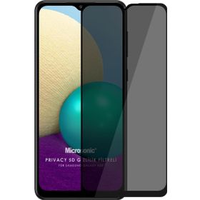 Microsonic Samsung Galaxy A02 Privacy 5D Gizlilik Filtreli Siyah Cam Ekran Koruyucu