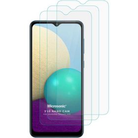 Microsonic Samsung Galaxy A02 Screen Protector Nano Glass 3 Adet Cam Ekran Koruyucu