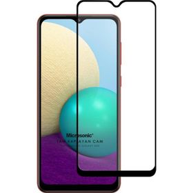 Microsonic Samsung Galaxy A02 Tam Kaplayan Temperli Siyah Cam Ekran Koruyucu