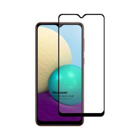 Microsonic Samsung Galaxy A02 Tam Kaplayan Temperli Siyah Cam Ekran Koruyucu