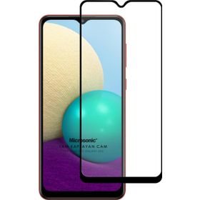 Microsonic Samsung Galaxy A02 Tam Kaplayan Temperli Siyah Cam Ekran Koruyucu
