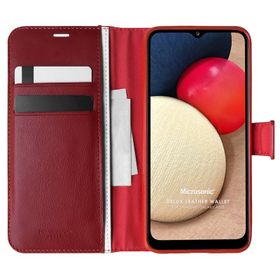 Microsonic Samsung Galaxy A02S Delux Leather Wallet Kırmızı Kılıf