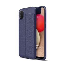 Microsonic Samsung Galaxy A02S Deri Dokulu Silikon Lacivert Kılıf