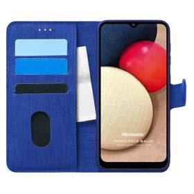 Microsonic Samsung Galaxy A02S Fabric Book Wallet Siyah Kılıf