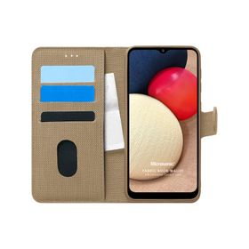 Microsonic Samsung Galaxy A02S Fabric Book Wallet Siyah Kılıf