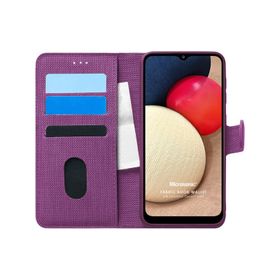 Microsonic Samsung Galaxy A02S Fabric Book Wallet Siyah Kılıf