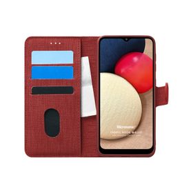 Microsonic Samsung Galaxy A02S Fabric Book Wallet Siyah Kılıf