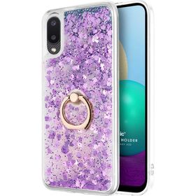 Microsonic Samsung Galaxy A02S Glitter Liquid Holder Mor Kılıf