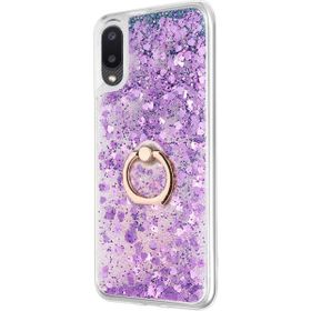 Microsonic Samsung Galaxy A02S Glitter Liquid Holder Mor Kılıf
