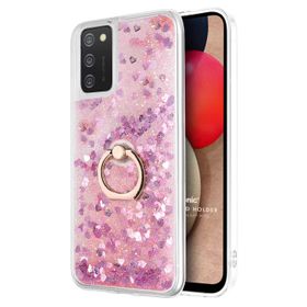 Microsonic Samsung Galaxy A02S Glitter Liquid Holder Pembe Kılıf