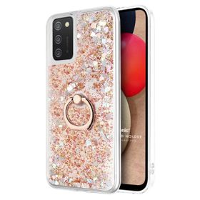 Microsonic Samsung Galaxy A02S Glitter Liquid Holder Pembe Kılıf