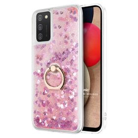 Microsonic Samsung Galaxy A02S Glitter Liquid Holder Pembe Kılıf