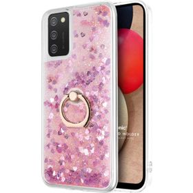 Microsonic Samsung Galaxy A02S Glitter Liquid Holder Pembe Kılıf