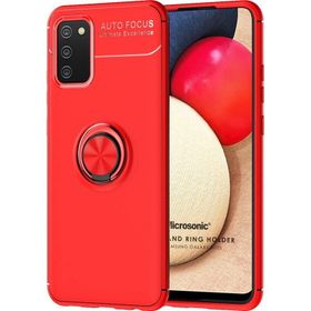 Microsonic Samsung Galaxy A02S Kickstand Ring Holder Siyah Kılıf