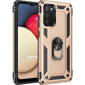 Microsonic Samsung Galaxy A02S Military Ring Holder Beyaz Kılıf