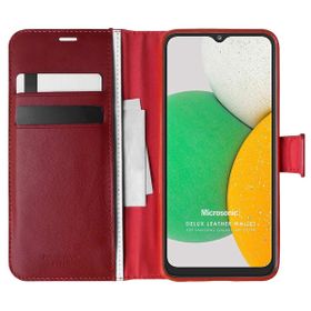 Microsonic Samsung Galaxy A03 Delux Leather Wallet Kırmızı Kılıf