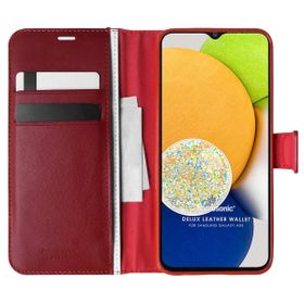 Microsonic Samsung Galaxy A03 Delux Leather Wallet Kırmızı Kılıf