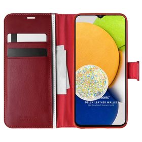 Microsonic Samsung Galaxy A03 Delux Leather Wallet Kırmızı Kılıf