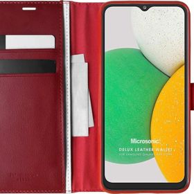 Microsonic Samsung Galaxy A03 Delux Leather Wallet Kırmızı Kılıf