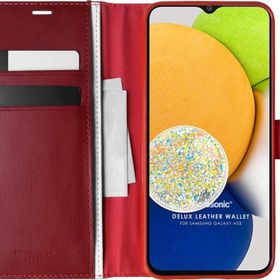 Microsonic Samsung Galaxy A03 Delux Leather Wallet Kırmızı Kılıf