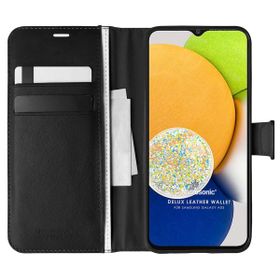Microsonic Samsung Galaxy A03 Delux Leather Wallet Siyah Kılıf