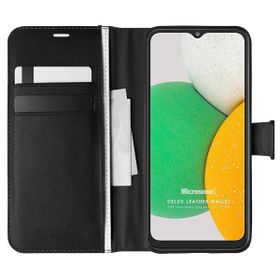Microsonic Samsung Galaxy A03 Delux Leather Wallet Siyah Kılıf