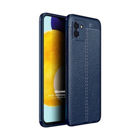 Microsonic Samsung Galaxy A03 Deri Dokulu Silikon Siyah Kılıf