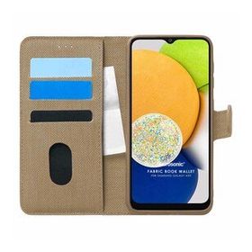 Microsonic Samsung Galaxy A03 Fabric Book Wallet Gold Kılıf