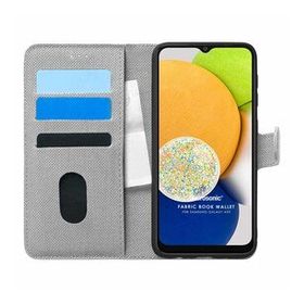 Microsonic Samsung Galaxy A03 Fabric Book Wallet Gri Kılıf