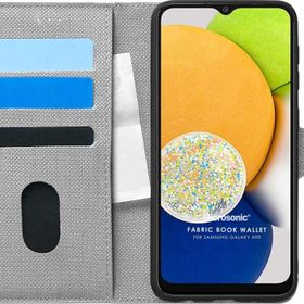 Microsonic Samsung Galaxy A03 Fabric Book Wallet Gri Kılıf