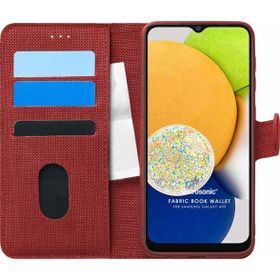 Microsonic Samsung Galaxy A03 Fabric Book Wallet Kırmızı Kılıf